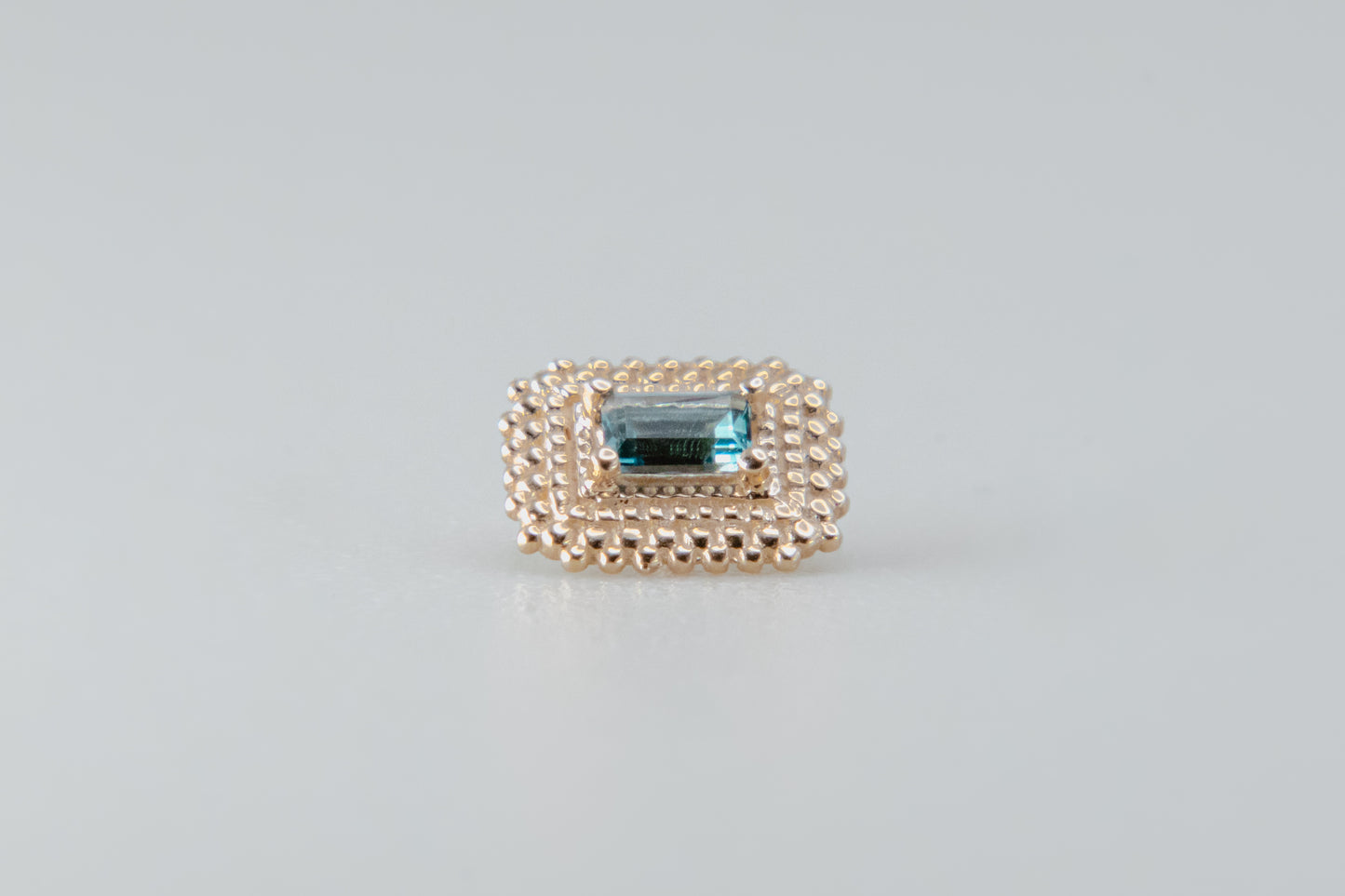 BVLA - Afghan Baguette - Yellow Gold - London Blue Topaz - Threaded