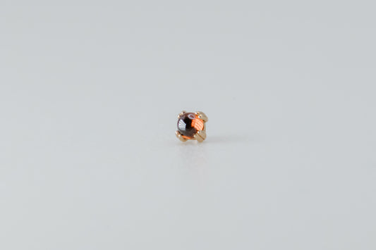 BVLA - Garnet Prong - Yellow Gold - Threadless