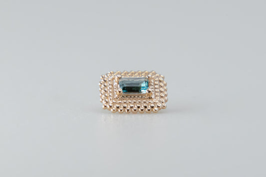 BVLA - Afghan Baguette - Yellow Gold - London Blue Topaz - Threaded
