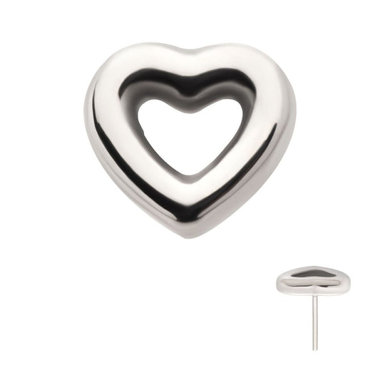 Hollow Heart - Threadless - Titanium