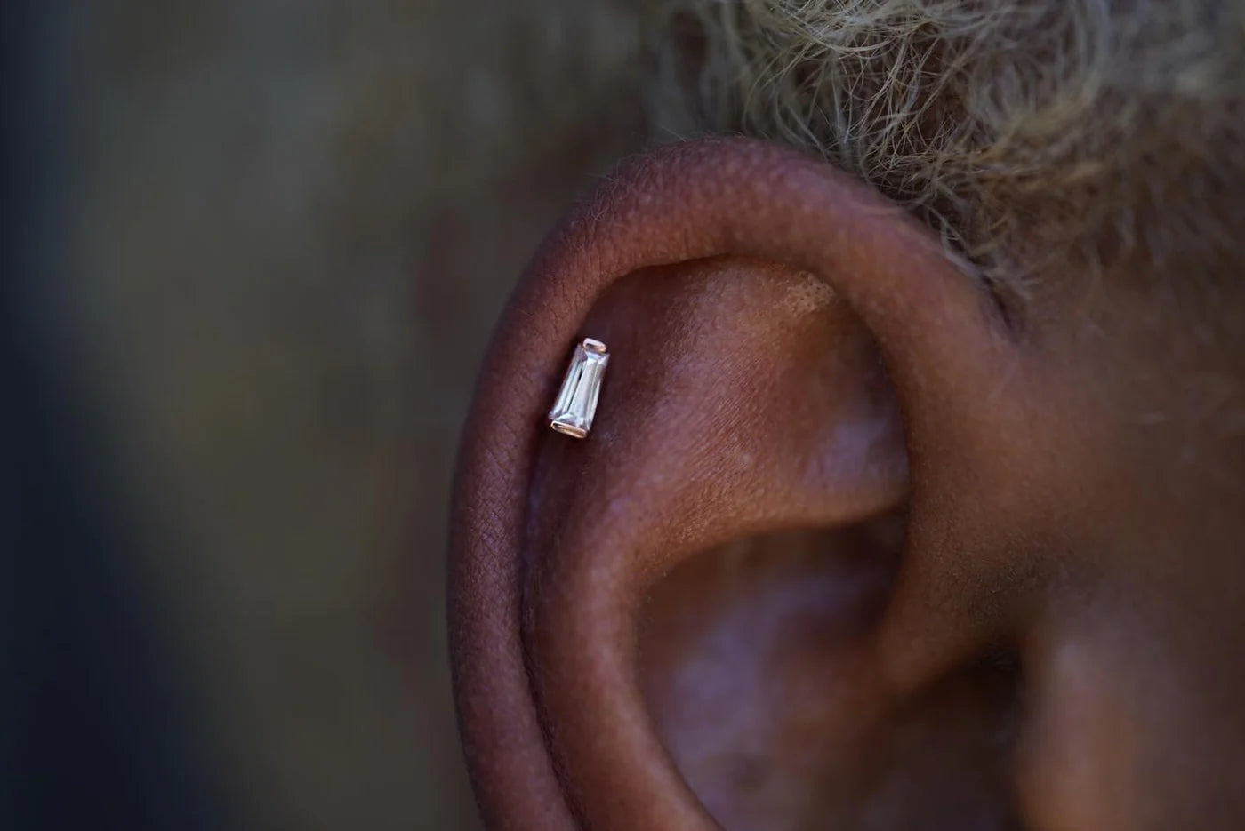 Tapered Baguette - CZ - Threadless - Buddha Jewelry
