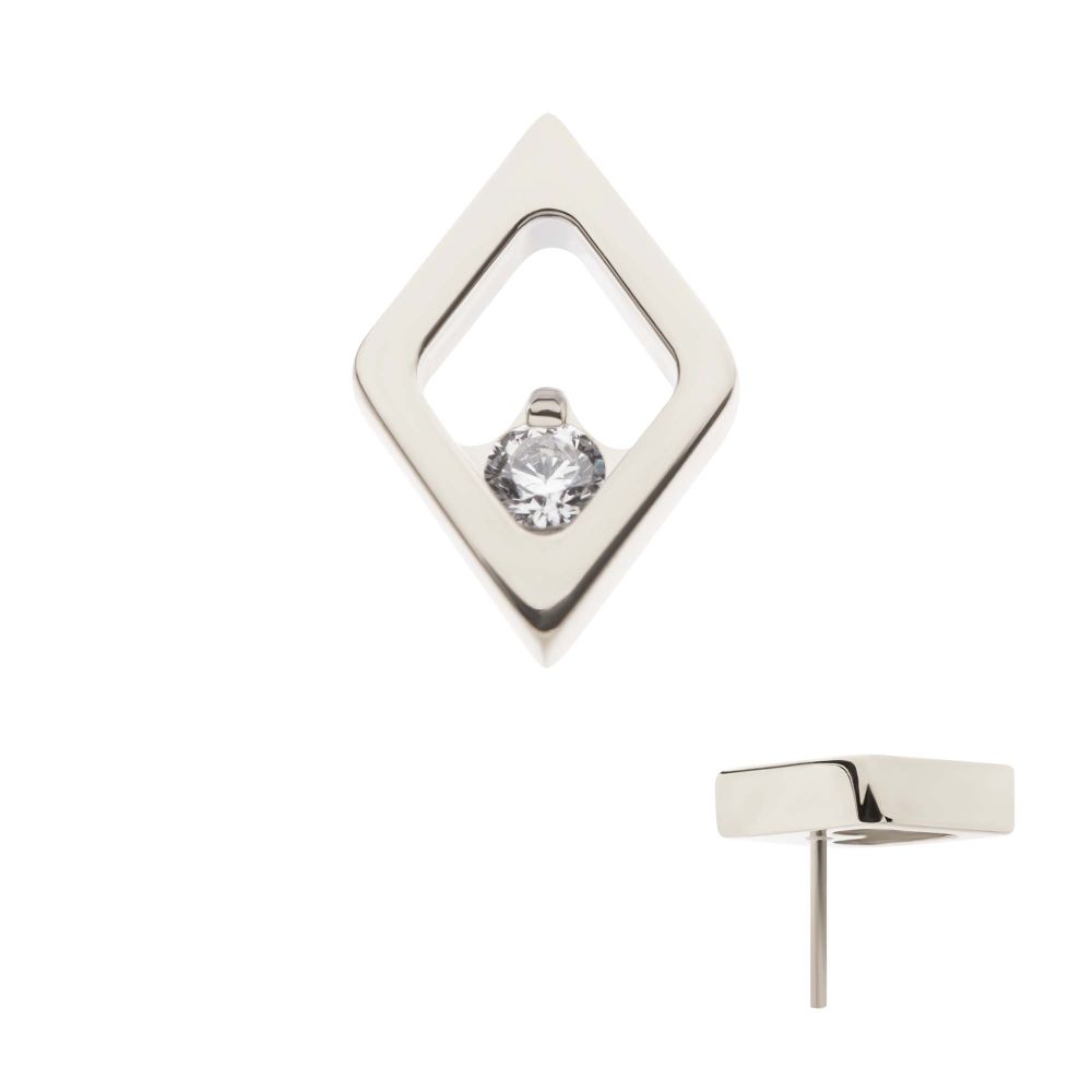 Rhombus Spark - Cz - Threadless - Titanium