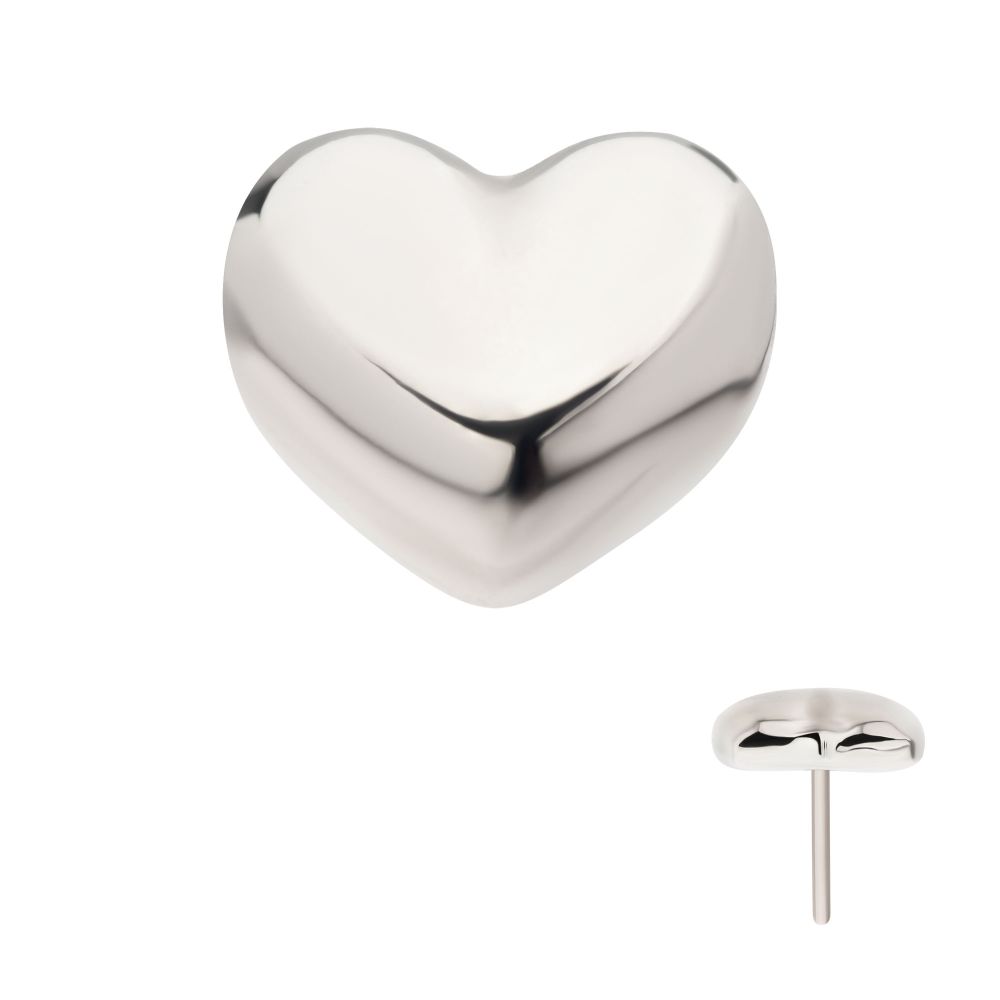 Puffed Heart Press-fit Jewelry in Titanium